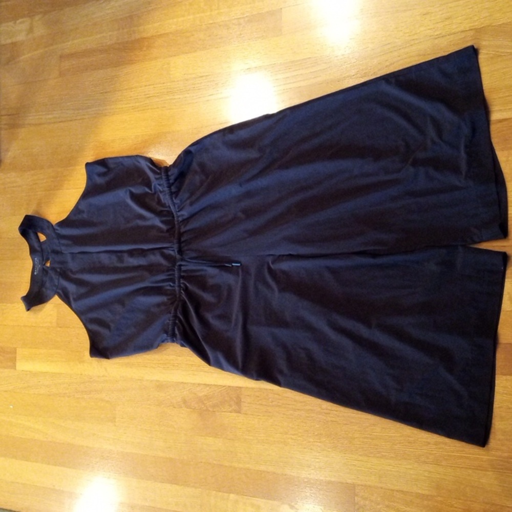 Athleta Mercer Halter Top Black Wide Leg Romper Jumpsuit women's 12